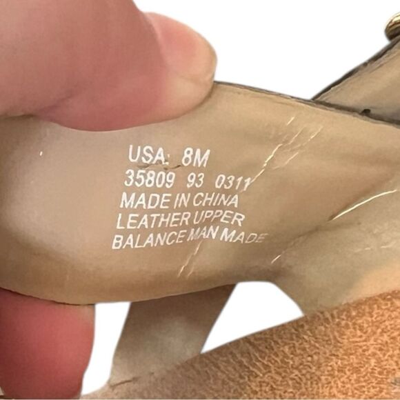 Clarks Metallic Leather Sandals w/ Cork Heel - Size 8 - Picture 4 of 4